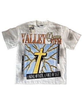 Vale Forever Thunder Cross Bling T-Shirt Dirt White